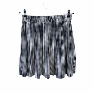 Banana Republic Skirt Preppy Women's Navy White Pleated Elastic Waist Size 6